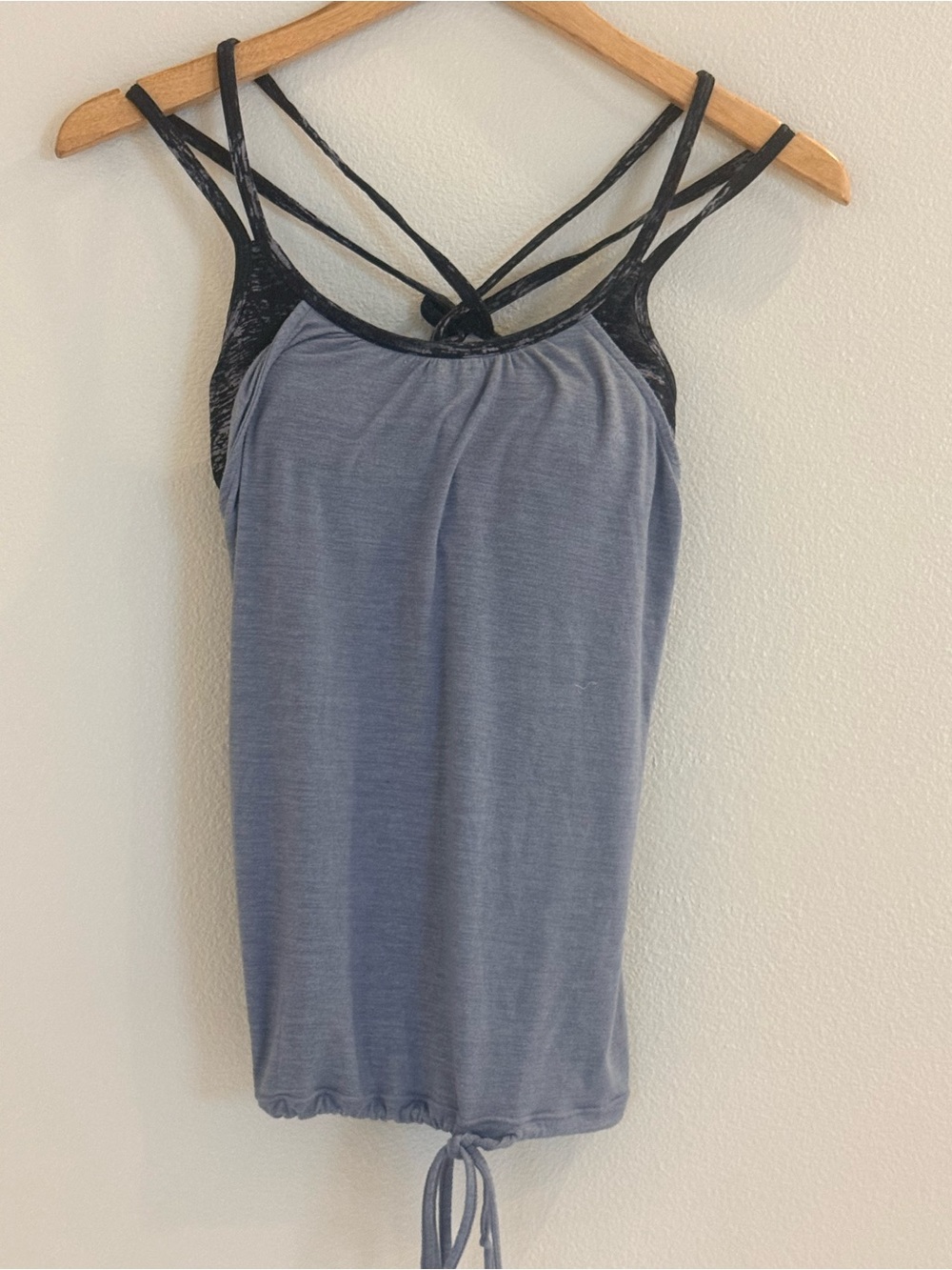 Athleta gray Strappy Women's workout Tank Top with built in sports bra